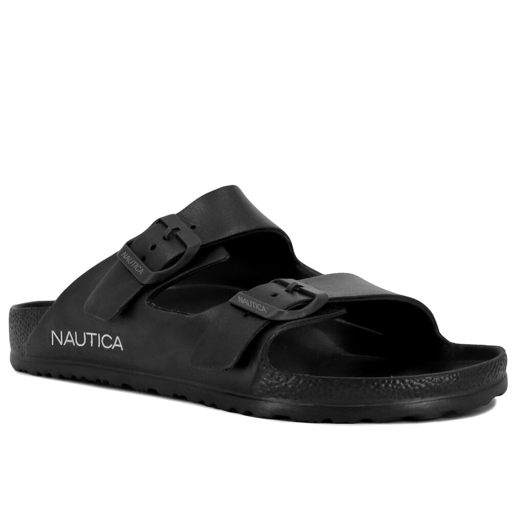 BUCKLE SLIDE SANDAL,Black,large