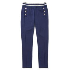 Toddler Girls' Ponte Knit Sailor Pants,Navy,large