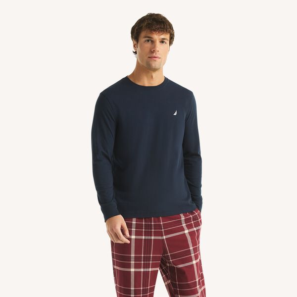 Long Sleeve T-Shirt & Plaid Fleece Pant Pajama Set