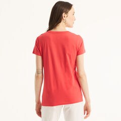Studded Logo Crewneck T-Shirt,Tomato,large