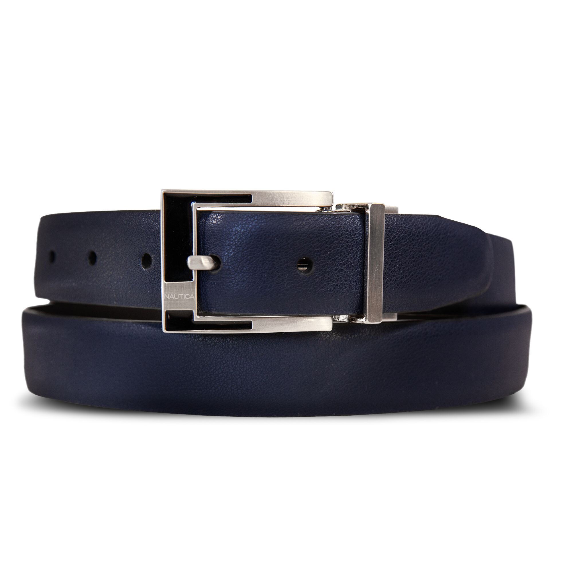 Reversible Leather Belt,Ocean Depth Heather,large