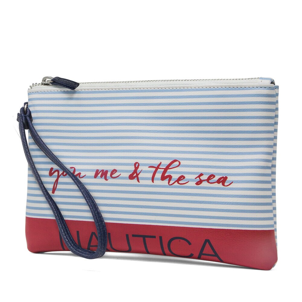Boating Season Flat Wristlet,Navy,large