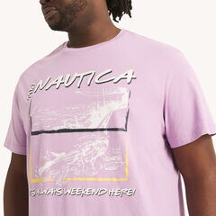 Big & Tall Sailing Diving Graphic T-Shirt,Thistle,large