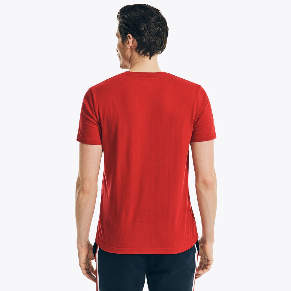 SUSTAINABLY CRAFTED FLAG GRAPHIC T-SHIRT,Nautica Red,large