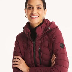 Puffer Jacket With Removable Hood,Barely Pink,large