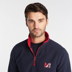 BIG & TALL QUARTER ZIP NAUTEX FLEECE PULLOVER,Navy,large