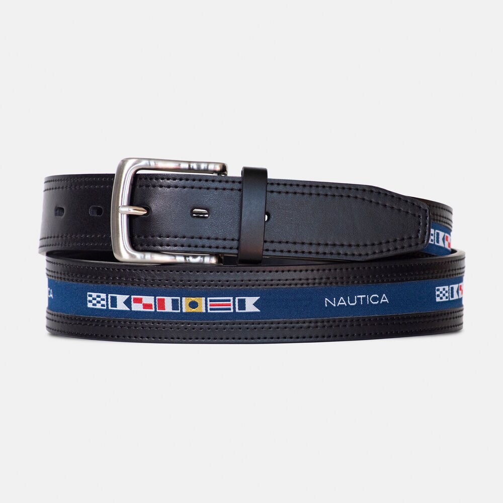 REVERSIBLE FLAG BELT,True Black,large
