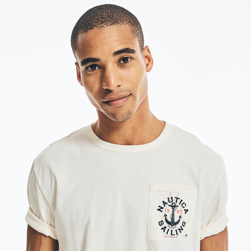 GRAPHIC POCKET T-SHIRT,White Cap,large