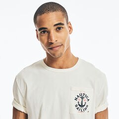 GRAPHIC POCKET T-SHIRT,White Cap,large