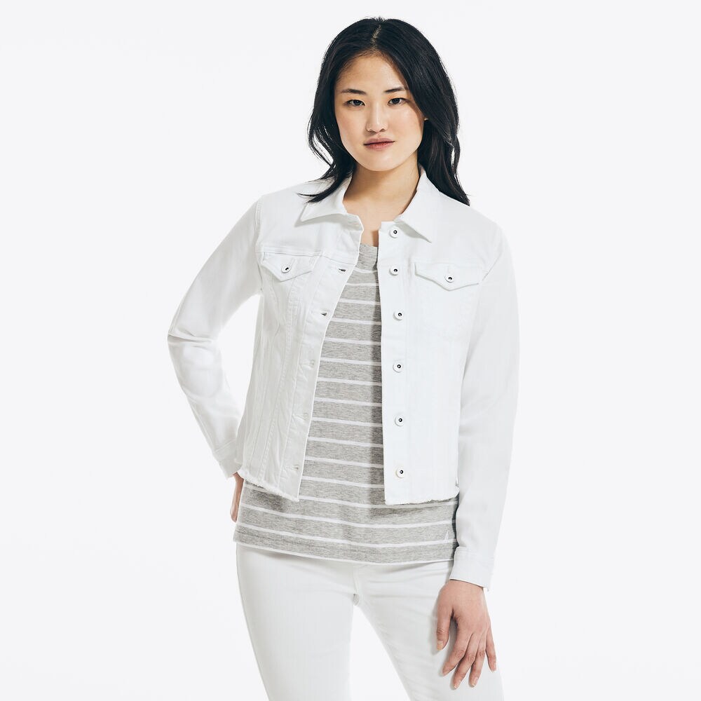NAUTICA JEANS CO. DISTRESSED DENIM JACKET,Shell,large