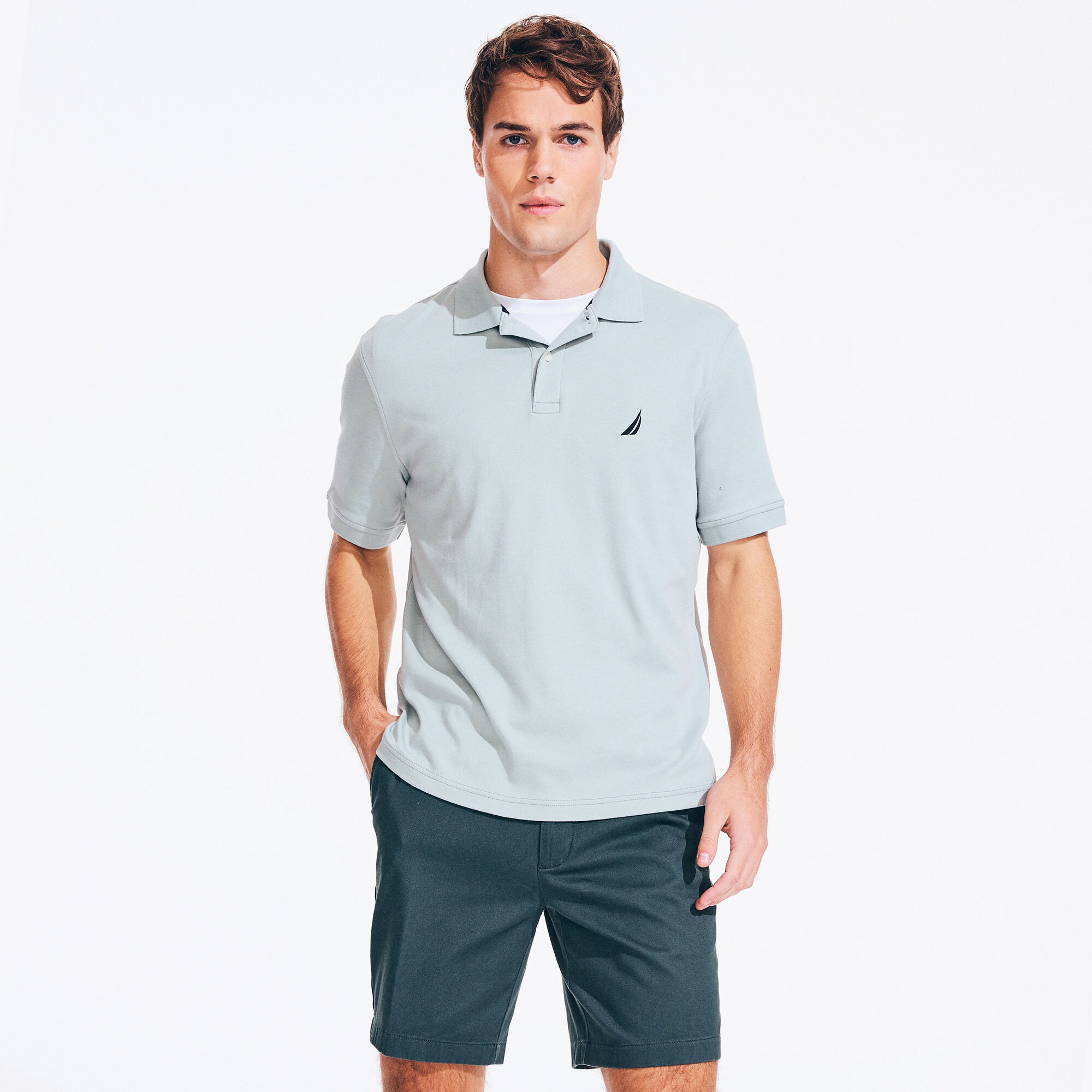 CLASSIC FIT INTERLOCK POLO,Green Terrain,large