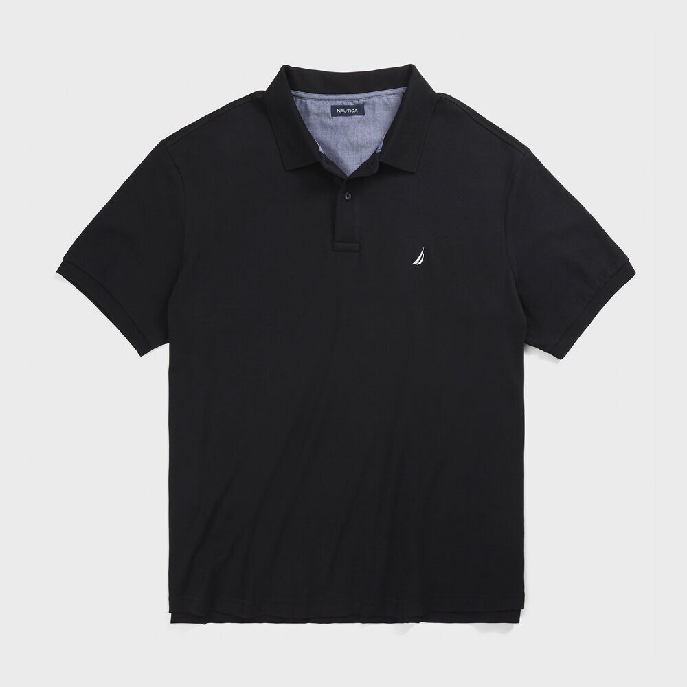 CLASSIC FIT INTERLOCK POLO,True Black,large