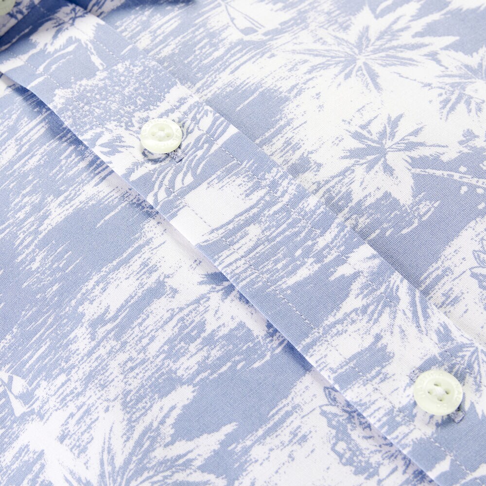 PRINTED POPLIN SHIRT,Noon Blue,large