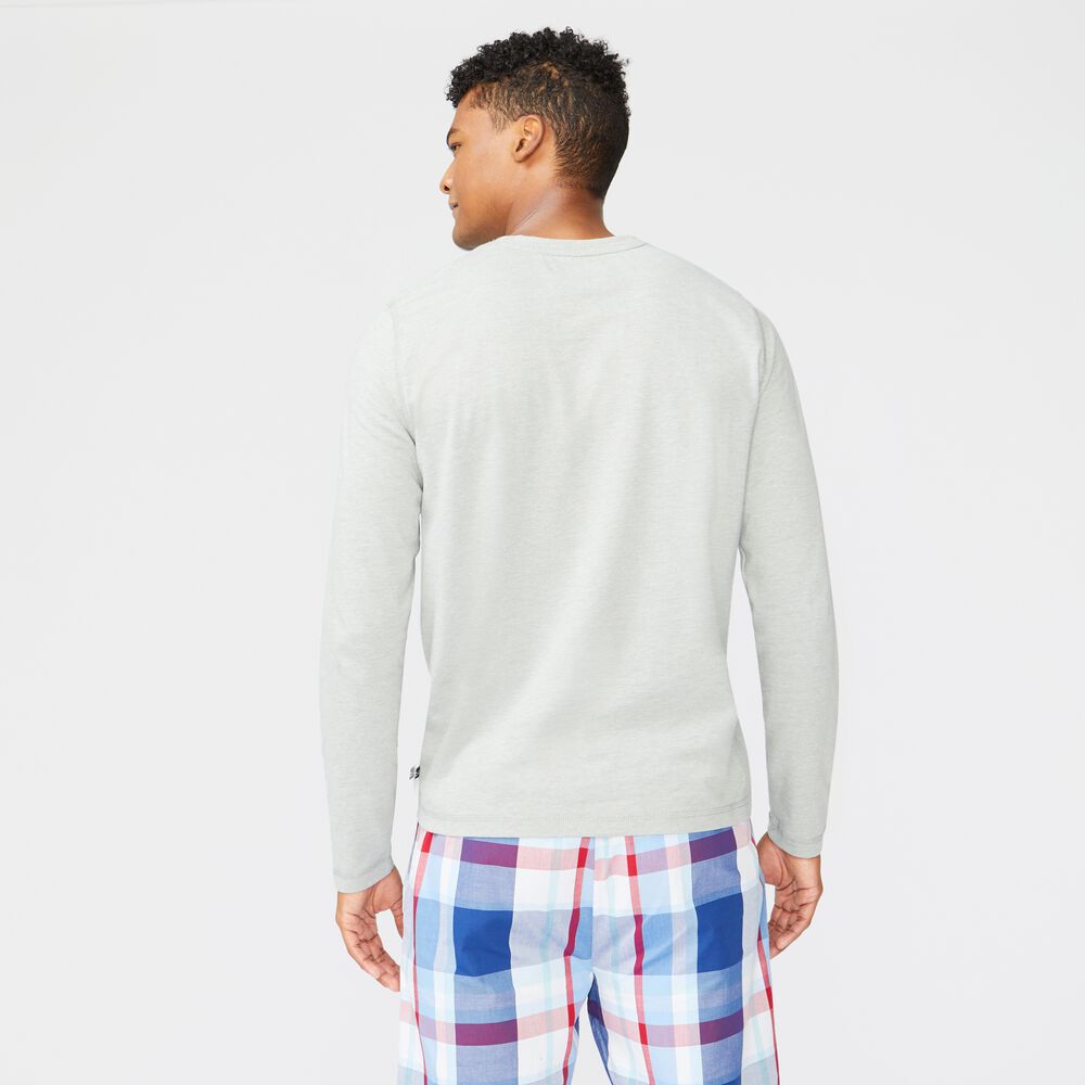 BRAND ICON LONG SLEEVE SLEEP TOP,Grey Heather,large