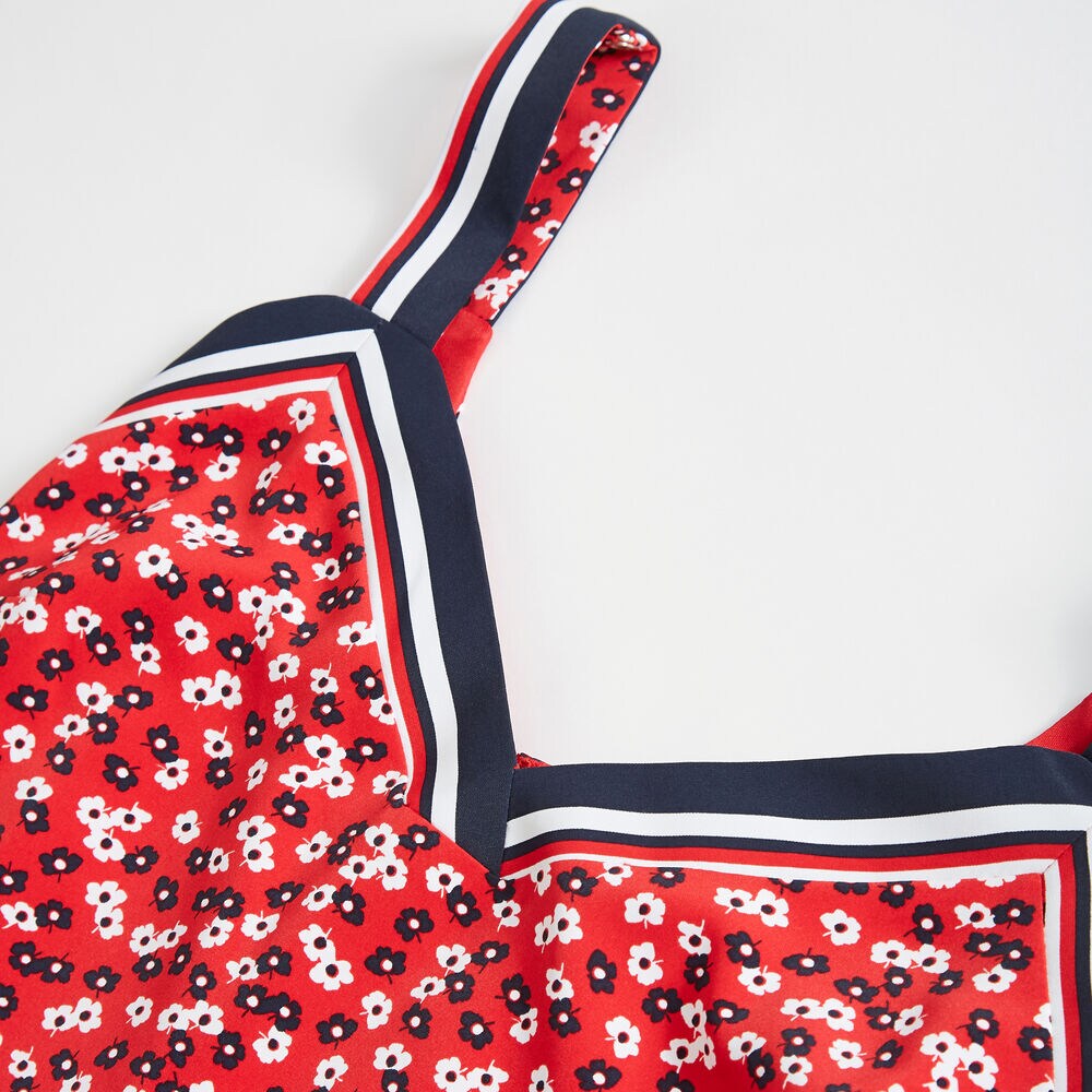 NAUTICA JEANS CO. FLORAL PRINT TANK DRESS,Tomales Red,large