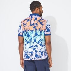 CLASSIC FIT LEAF PRINT POLO,Estate Blue,large