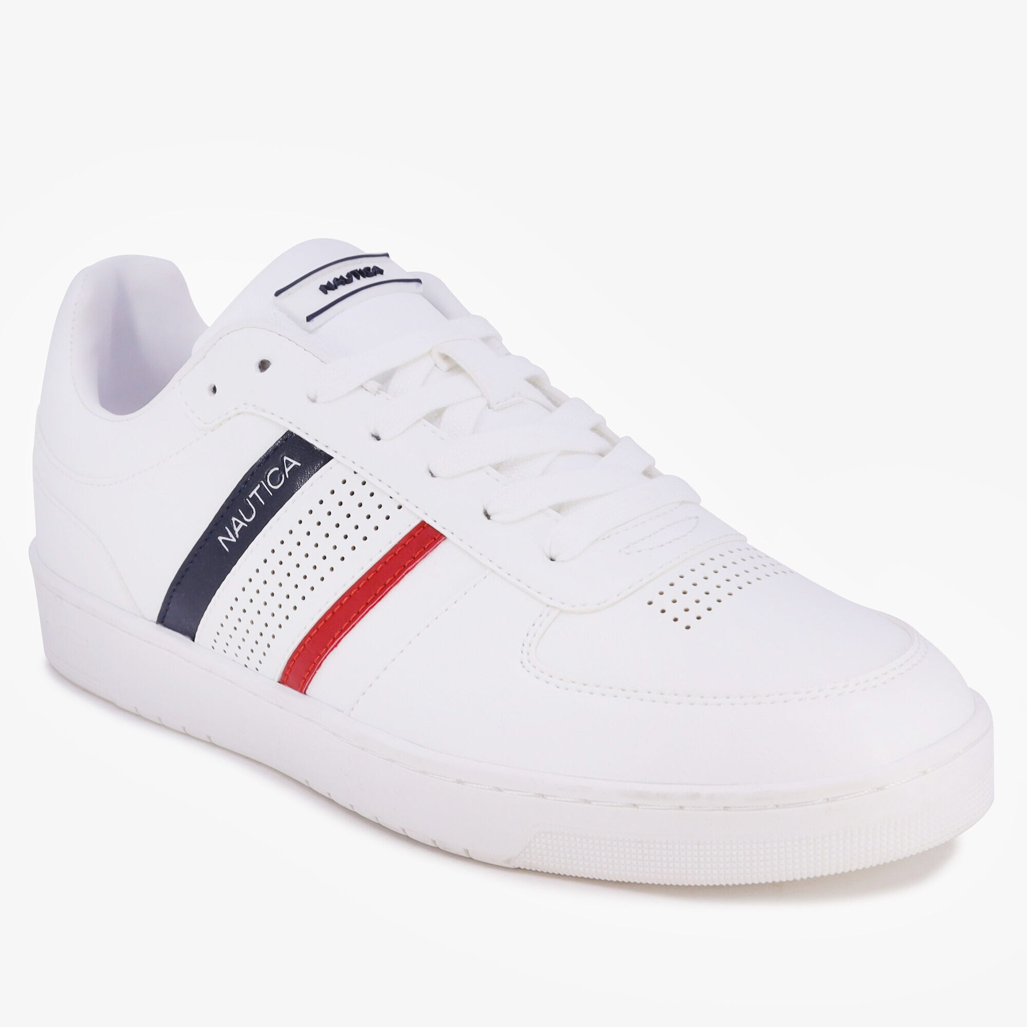 PERFORATED LOGO SNEAKER,Antique White Wash,large