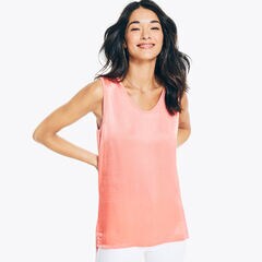 SATIN TANK TOP,Pale Coral,large