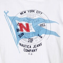 NAUTICA JEANS CO. FLAG GRAPHIC T-SHIRT,Bright White,large