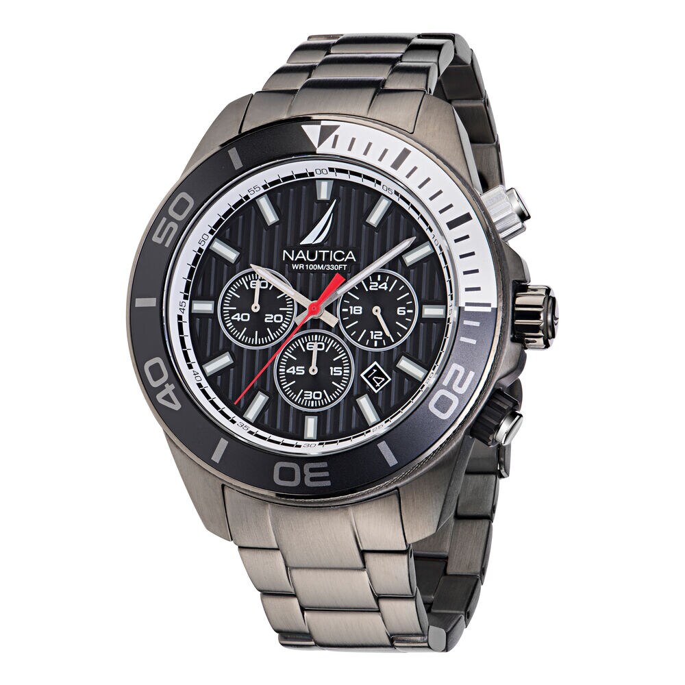 Nautica One Stainless Steel Chronograph Watch,Multi,large