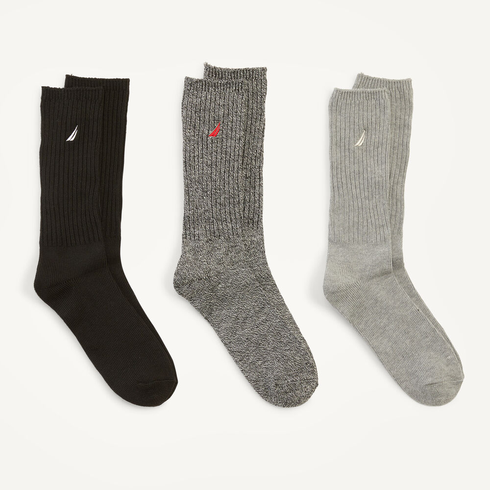 Casual Crew Socks, 3-Pack,Multi,large
