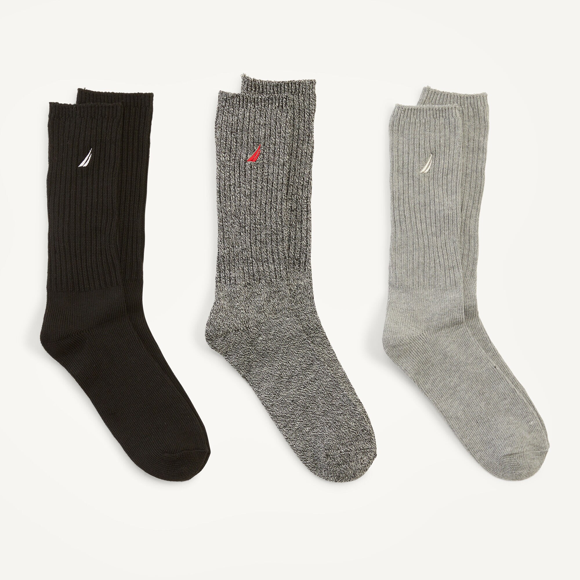 Casual Crew Socks, 3-Pack,Multi,large