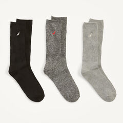 Casual Crew Socks, 3-Pack,Multi,large