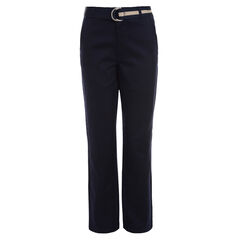 BOYS' HUSKY STRETCH WAIST BELTED PANTS (8H-20H),Workshirt Blue,large