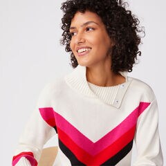 CHEVRON SNAP-BUTTON TURTLENECK,Marshmallow,large