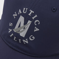 NAUTICA SAILING EMBROIDERED GRAPHIC CAP,Navy,large