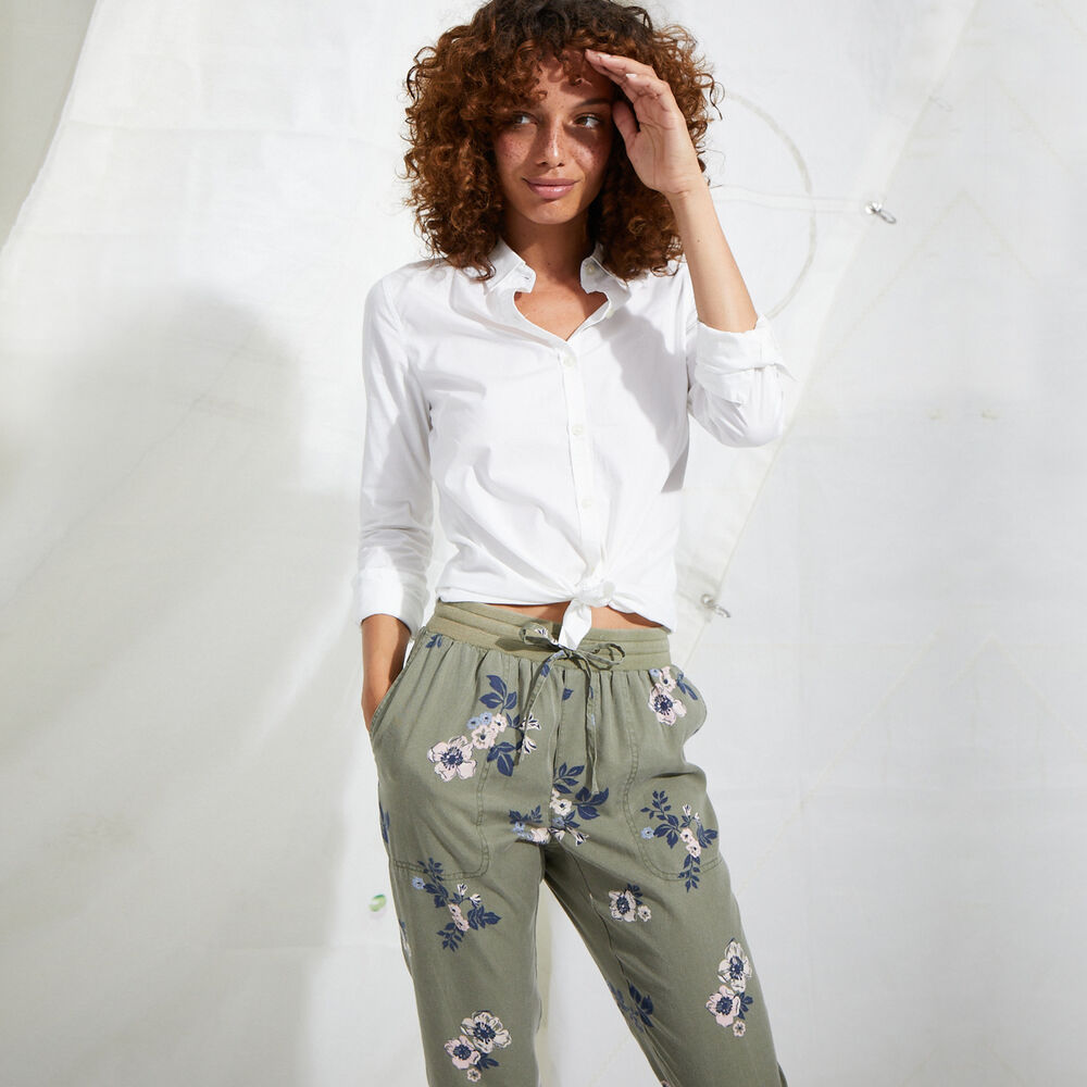 SUSTAINABLY CRAFTED FLORAL PRINT UTILITY JOGGER,Teal Wave,large