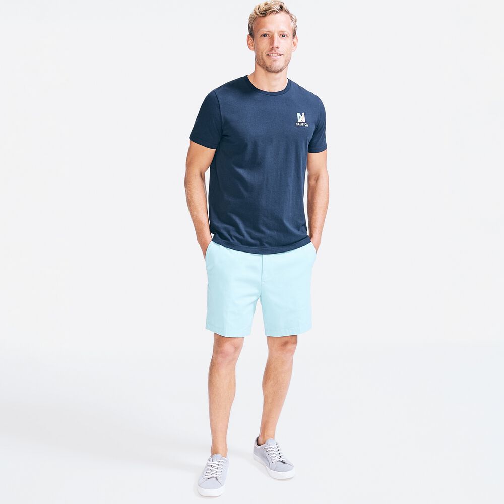 SUSTAINABLY CRAFTED GOOD VIBES GRAPHIC T-SHIRT,Navy,large
