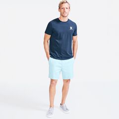 SUSTAINABLY CRAFTED GOOD VIBES GRAPHIC T-SHIRT,Navy,large