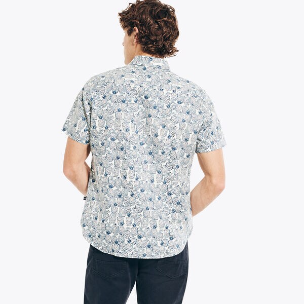 Printed Linen Short-Sleeve Shirt