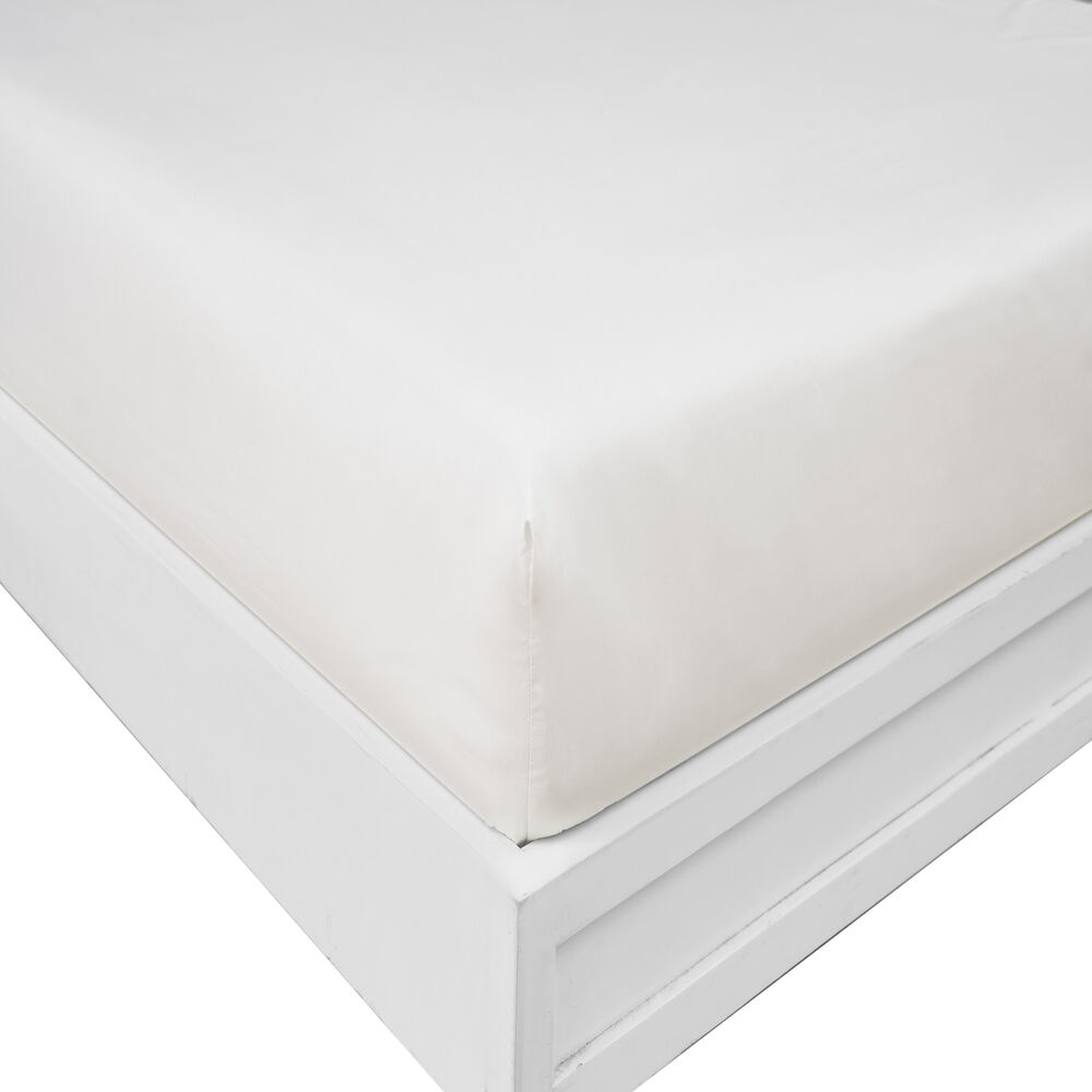SOLID WHITE QUEEN FITTED SHEET,Antique White Wash,large