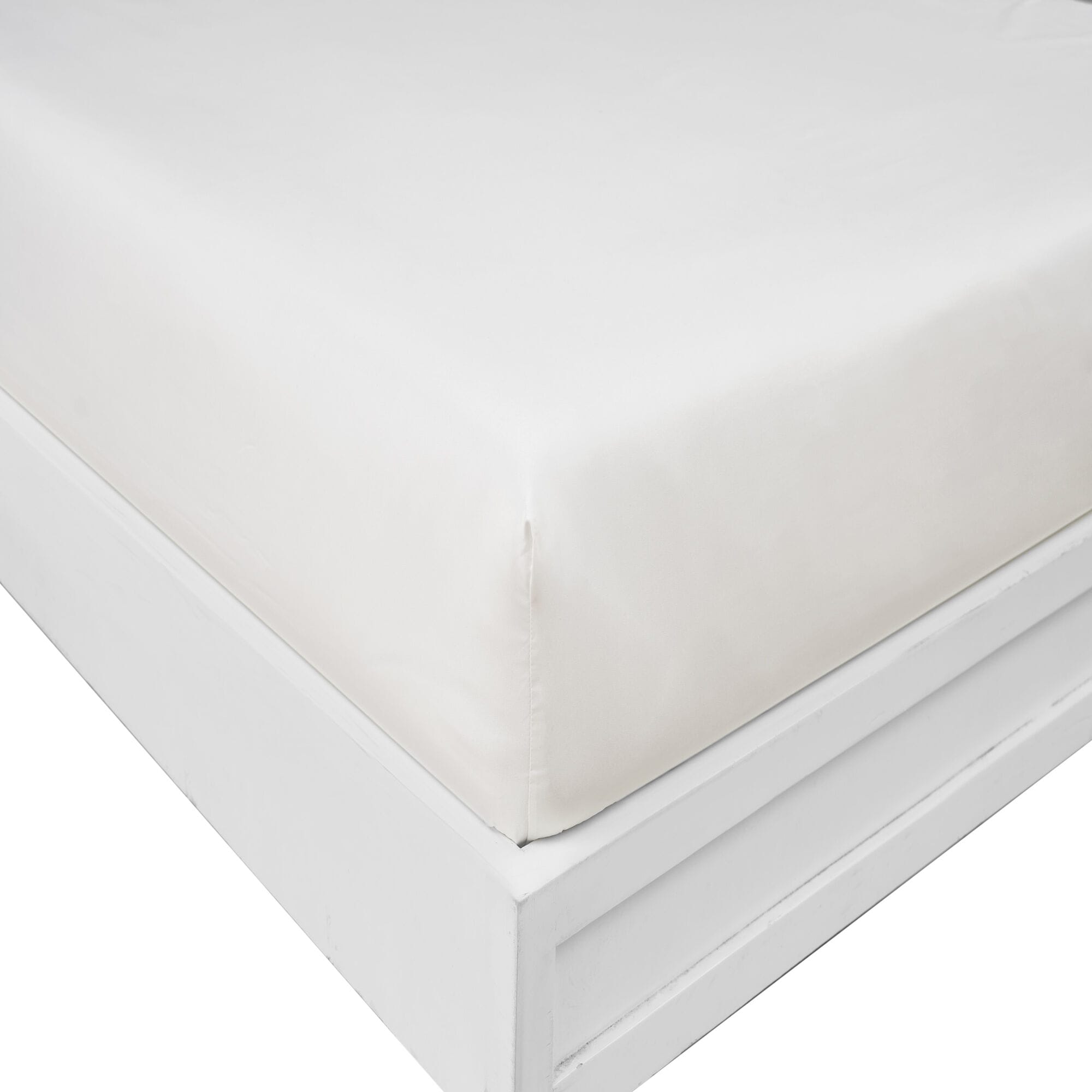 SOLID WHITE QUEEN FITTED SHEET,Antique White Wash,large