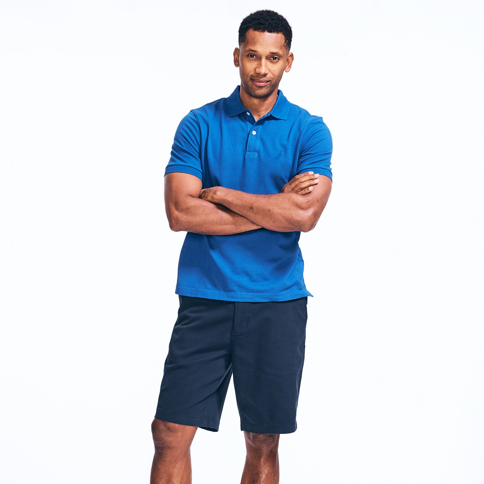 Classic Fit Deck Polo,Bright Cobalt,large