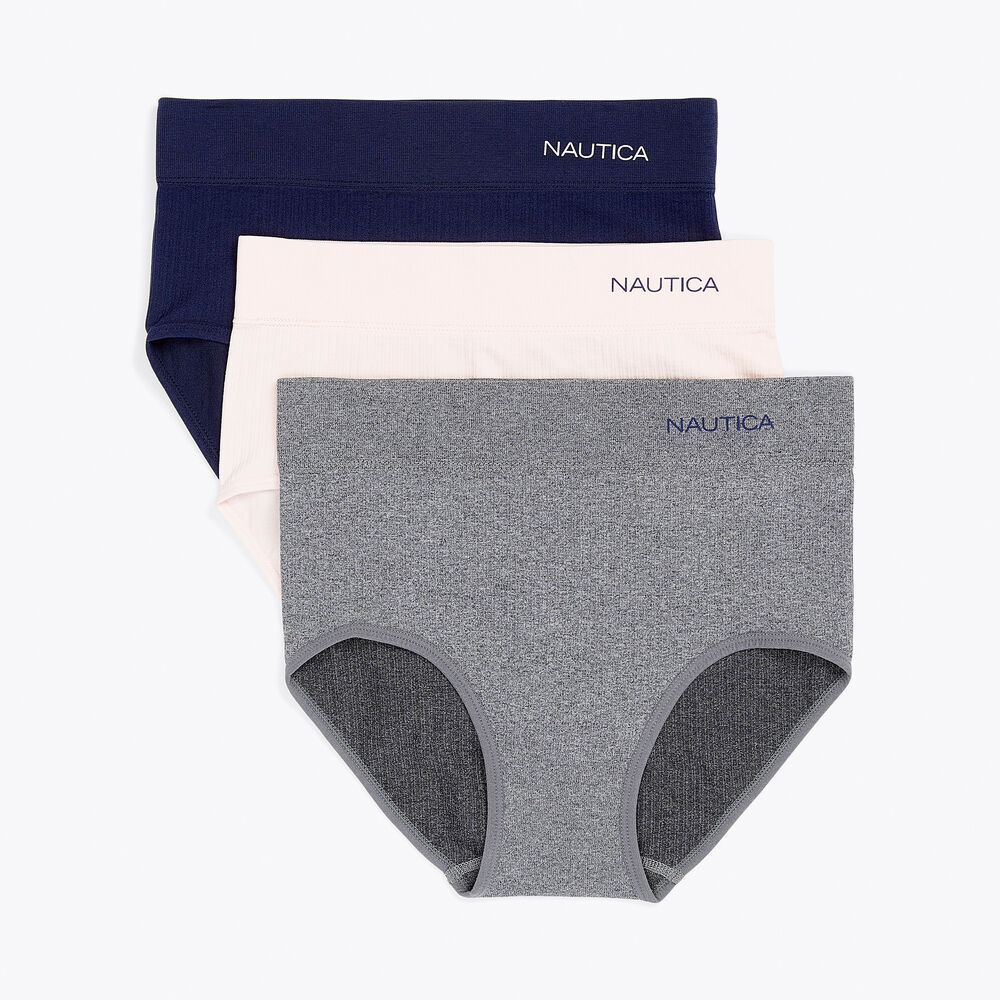 SEAMLESS RIBBED LOGO HIPSTER BRIEF, 3-PACK,Workshirt Blue,large