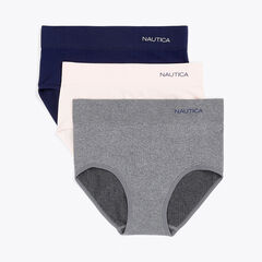 SEAMLESS RIBBED LOGO HIPSTER BRIEF, 3-PACK,Workshirt Blue,large
