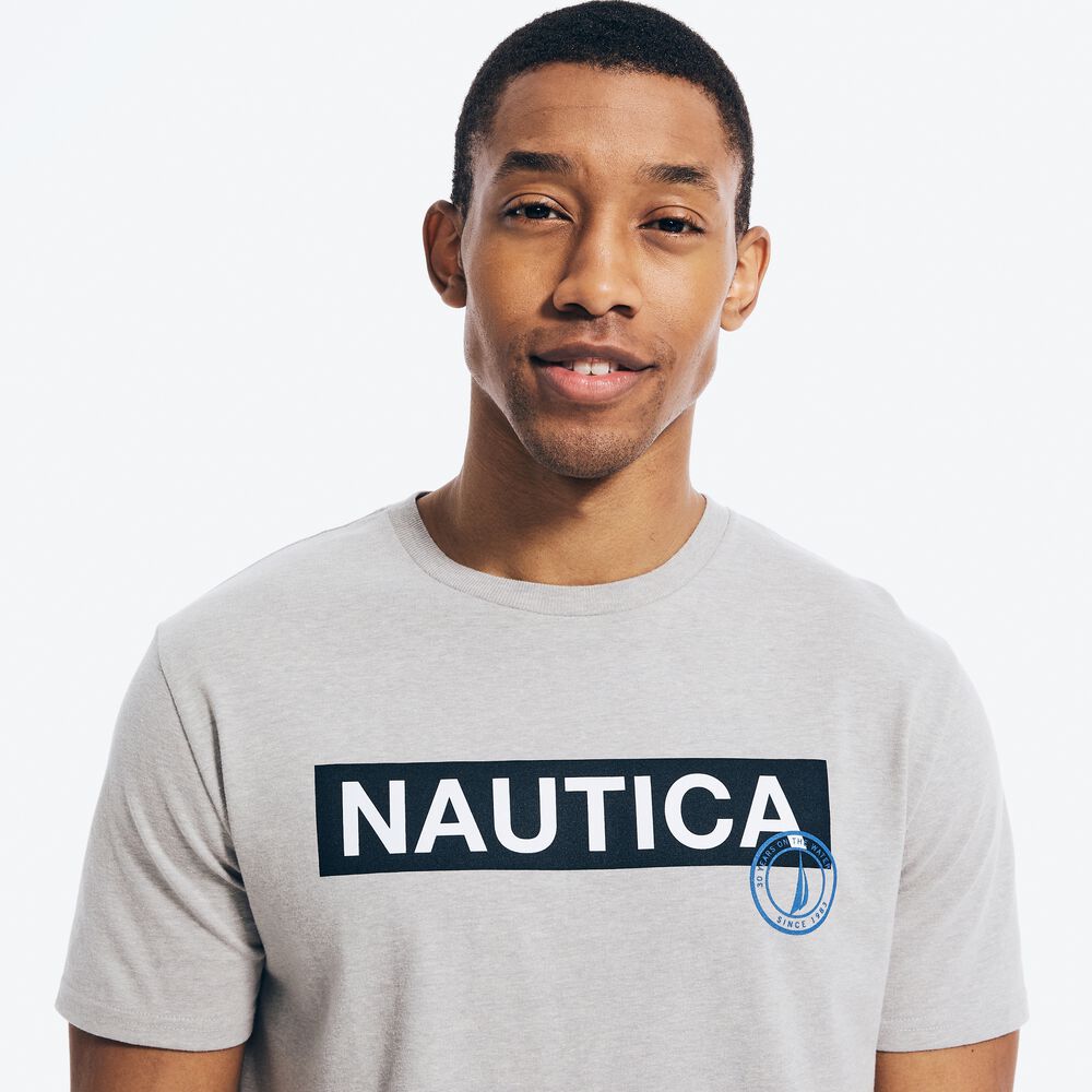 SUSTAINABLY CRAFTED GRAPHIC T-SHIRT,Grey Heather,large