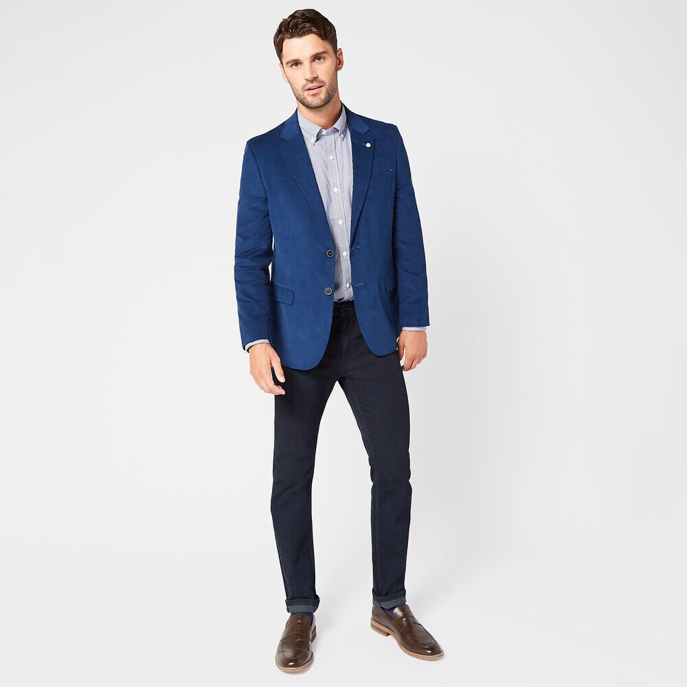 DOBBY WEAVE CORDUROY BLAZER,Tugboat Blue,large