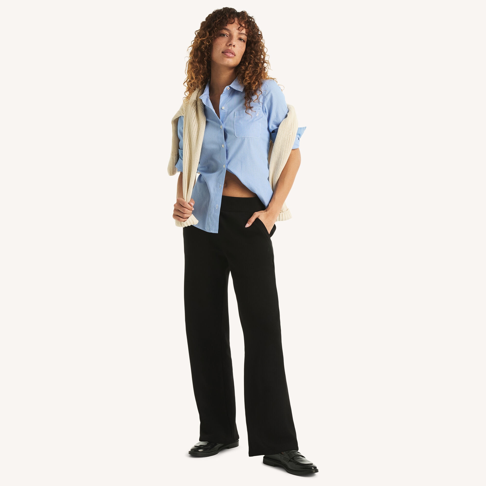 Wide Leg Sweatpant,Black,large