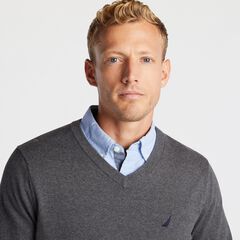 NAVTECH V-NECK SWEATER,Charcoal Heather,large