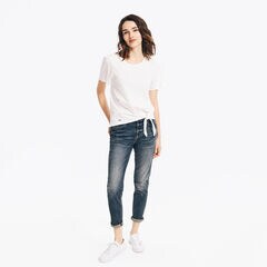 TIE-WAIST PUFF-SLEEVE TOP,Bright White,large