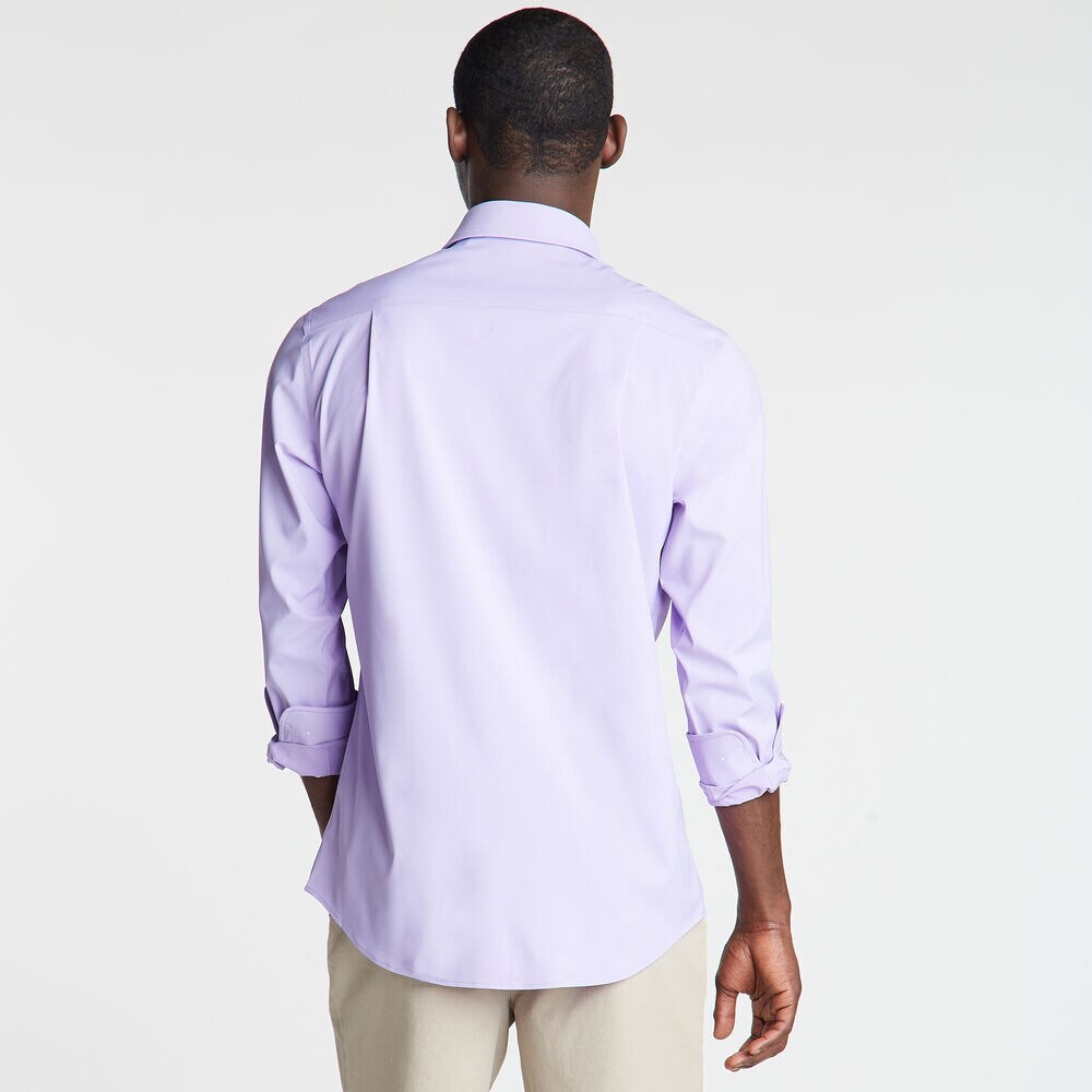 Classic Fit Non-Iron Performance Poplin Shirt,Guppy Grape,large