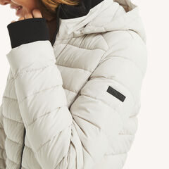 Puffer Jacket With Removable Hood,Light Grey,large