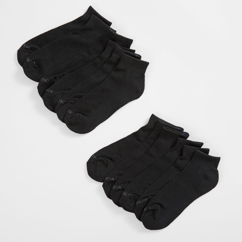 QUARTER ATHLETIC SOCKS, 6-PACK,Black,large