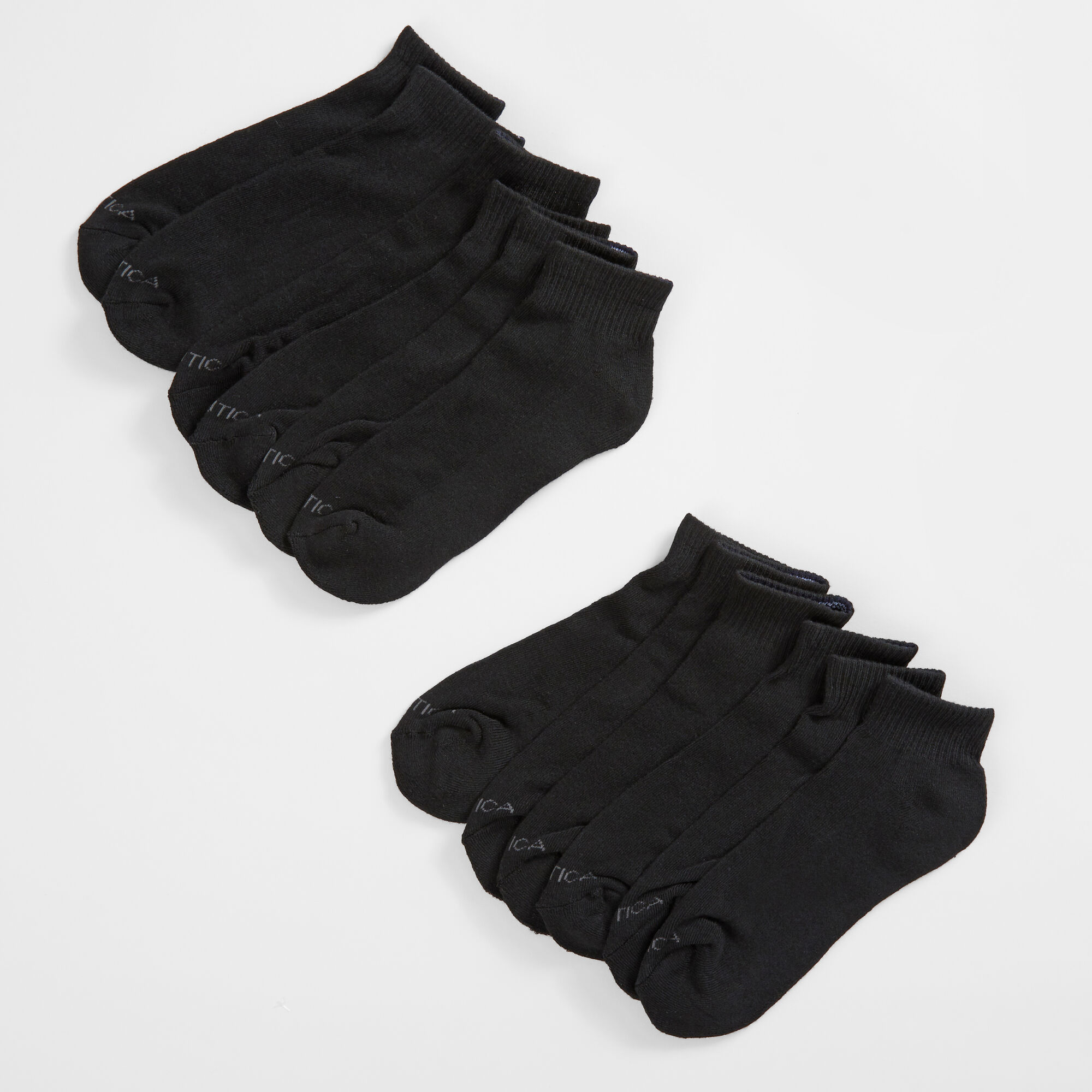 QUARTER ATHLETIC SOCKS, 6-PACK,Black,large
