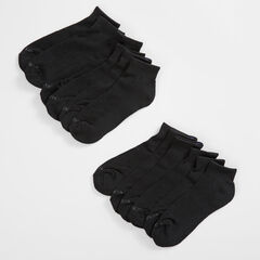 QUARTER ATHLETIC SOCKS, 6-PACK,Black,large