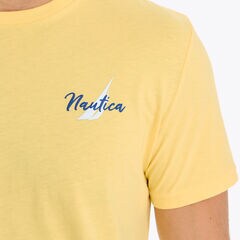 Big & Tall Sustainably Crafted Palm Beach Graphic T-Shirt,Marigold,large